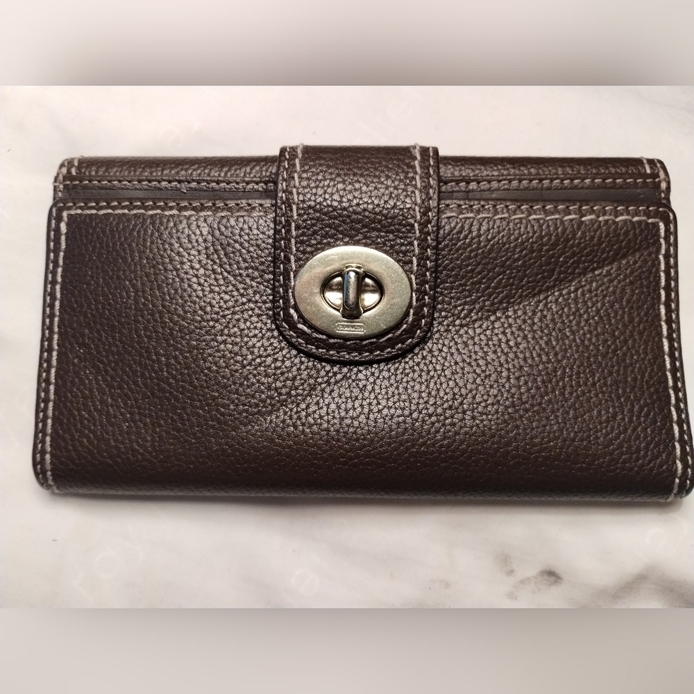 Coach Leather Snap Wallet